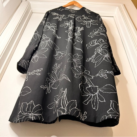 Apt. 9 Black & White Floral Pattern Button-Down Dress - Size XL - Picture 9 of 16